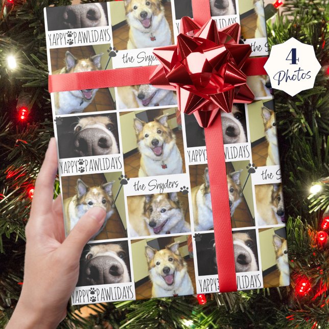 Jul Rolig hund 4 foton YAPPY PAWLIDAYS Presentpapper (Skapare uppladdad)