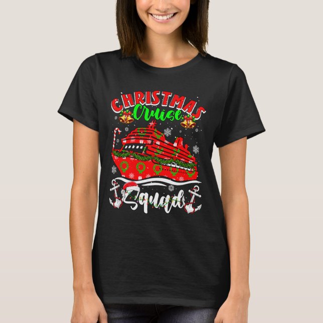 Jul rolig kryssning squad färgglad blomster tomte t shirt (Framsida)