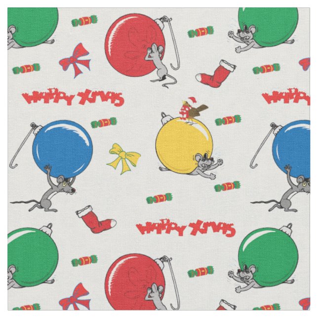 Jul, rolig mus med bollar tyg (Närbild)