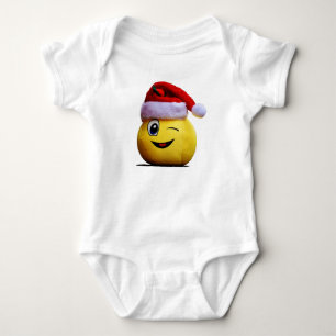 Jul Roligt Emoji Blinkande Leende Tomte Gult Ansik T Shirt