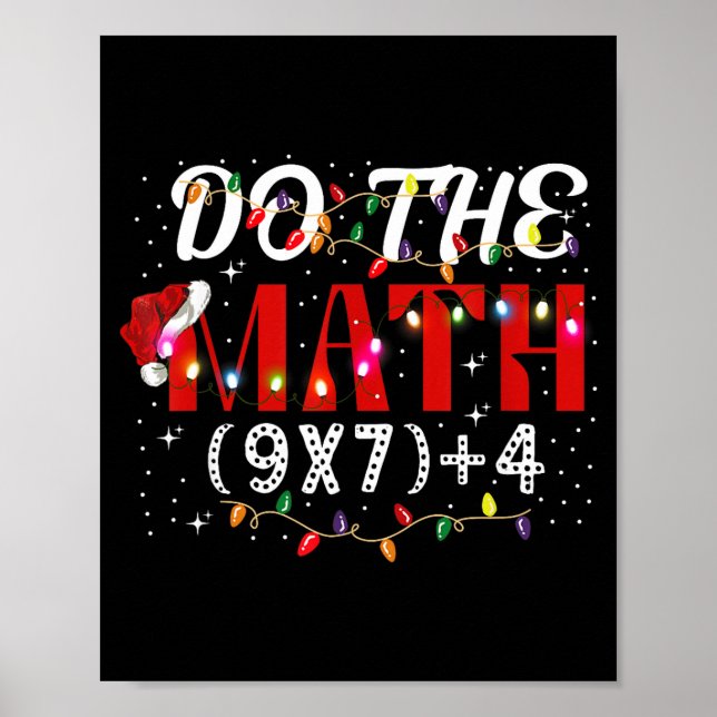 Jul Roligt Gör Matten Meme (9x7)+4 Gåva Lär Poster (Framsidan)