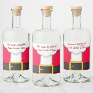 Jul, roligt, pappa Kissed Jultomten Spritflaskor Etikett