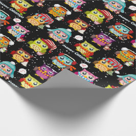 Jul- & Roligt Papper med Santa-Uggla Presentpapper