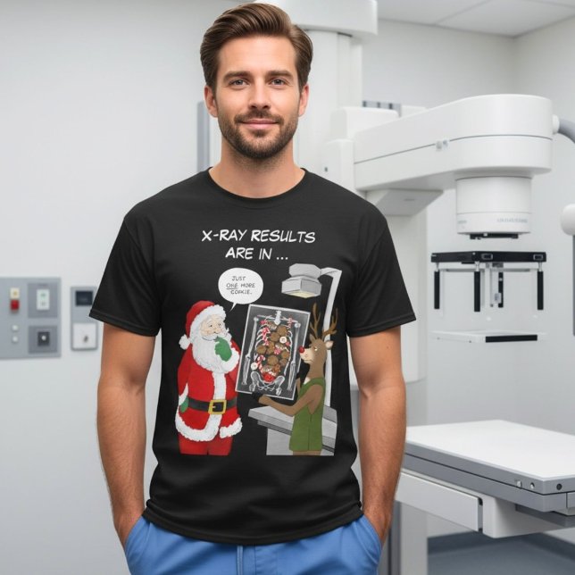 Jul röntgen tekniker rolig tomte & renar  t shirt (Skapare uppladdad)