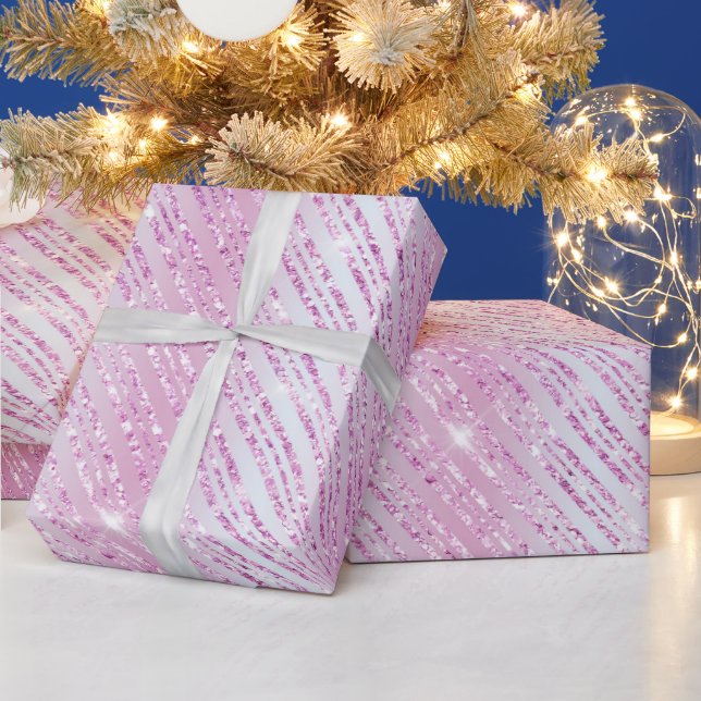 Jul Rosa Glitterdesign  Presentpapper (Helgdagar)