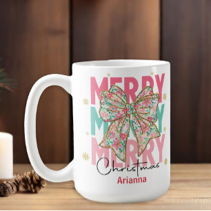 Jul Rosa Grön Turkos Slinga Namn Kaffemugg