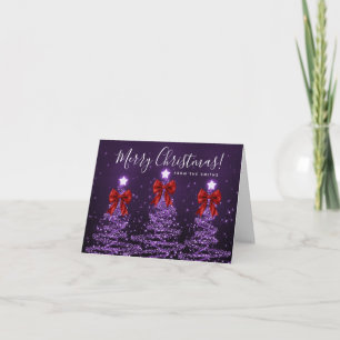 Jul Rosa Julgranar Hälsning Röd Helgkort