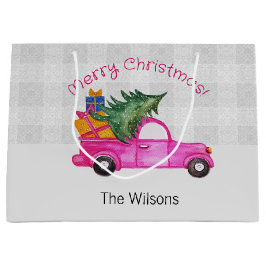 Jul Rosa Lastbil med Träd och Önskemål