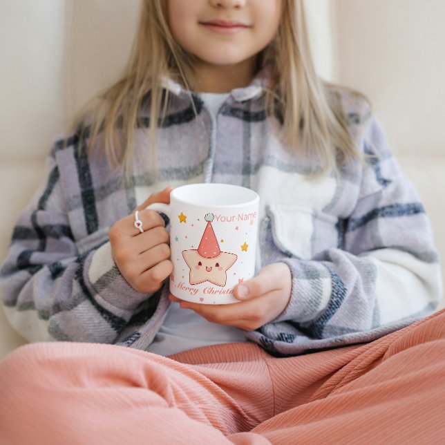 Jul Rosa Stjärna Hatt Kaffemugg (Skapare uppladdad)