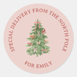 Jul Rosa Tjejig Julgranspresent Etiketter