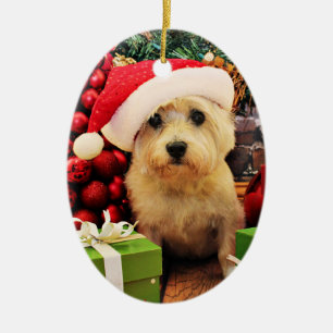 Jul - röseTerrier - Roxy Julgransprydnad Keramik