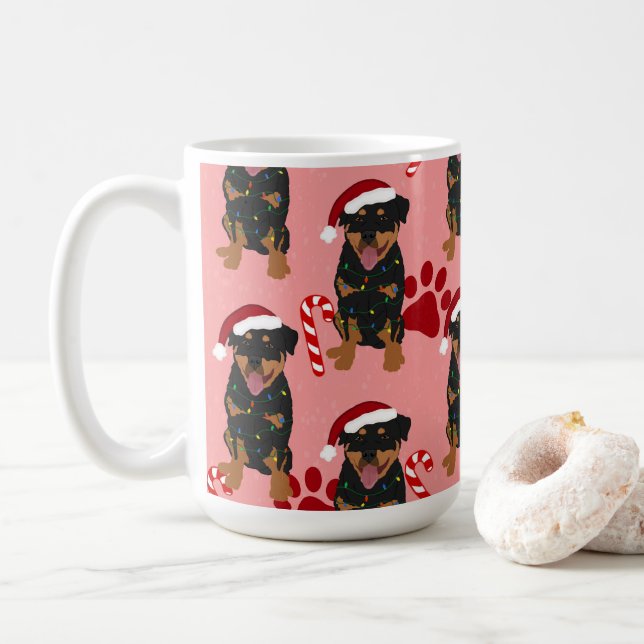 Jul Rottweiler Kaffemugg (Med munk)