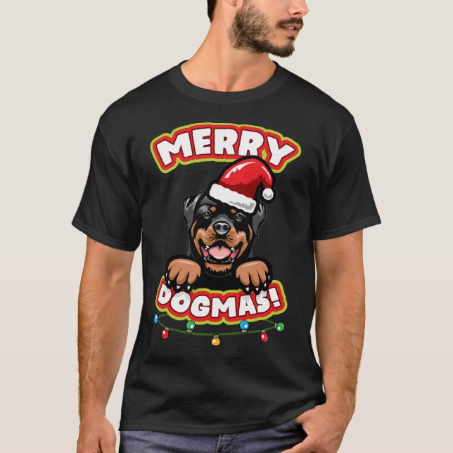 Jul Rottweiler T Shirt (Framsida)