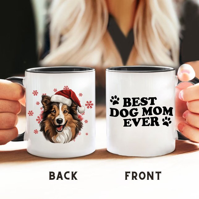 Jul Rough Collie Hund Personlig Mugg (Skapare uppladdad)