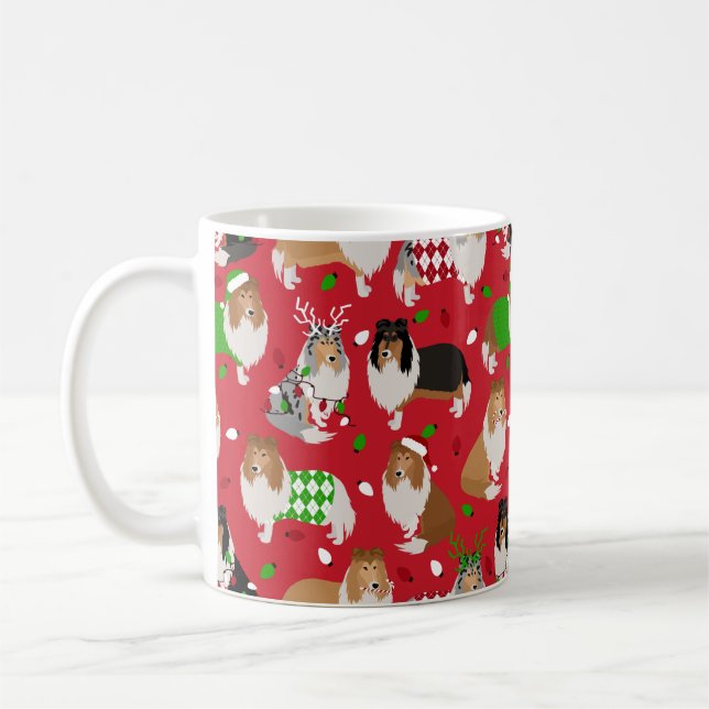 Jul Rough Collie Kaffemugg (Vänster)