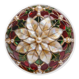 Jul Rubinh Emerald Pärla Färgat Glas Knopp