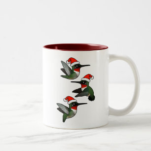 Jul-ruby-throated Hummingbird Två-Tonad Mugg