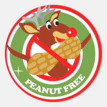 Jul Rudolf Peanut-Free Klistermärken