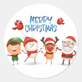 Jul Rudolf The Reindeer and Friends Runt Klistermärke