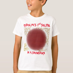 Jul Rudolf's 1st Selfie & Santa List on Back T Shirt