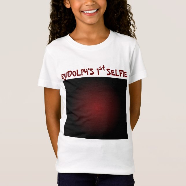 Jul Rudolf's 1st Selfie & Santa List on Back T Shirt (Framsida)