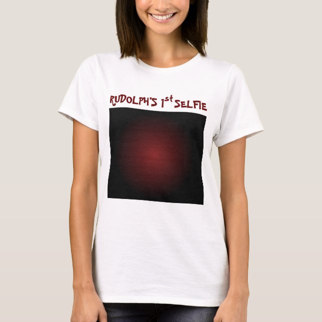 Jul Rudolf's 1st Selfie & Santa List on Back T Shirt (Framsida)