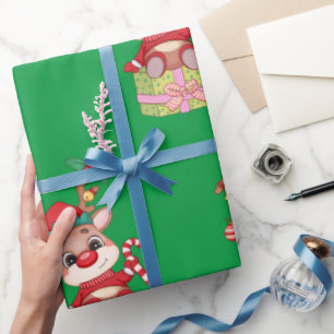 Jul Rudolph Red Nose Reindeer sitta Presentpapper