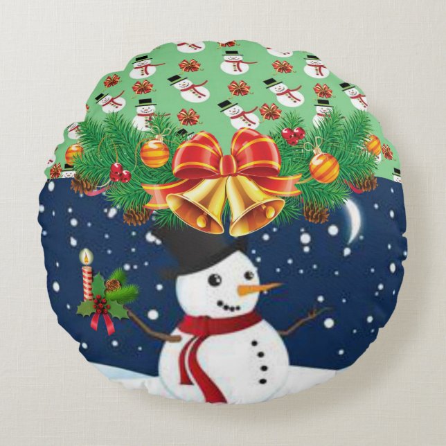 Jul Rund Kudd, Snöman Kudde (Framsidan)