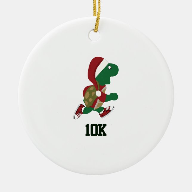 Jul Running Turtle 10 000 Julgransprydnad Keramik (Framsidan)