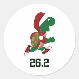Jul Running Turtle 26.2 Runt Klistermärke