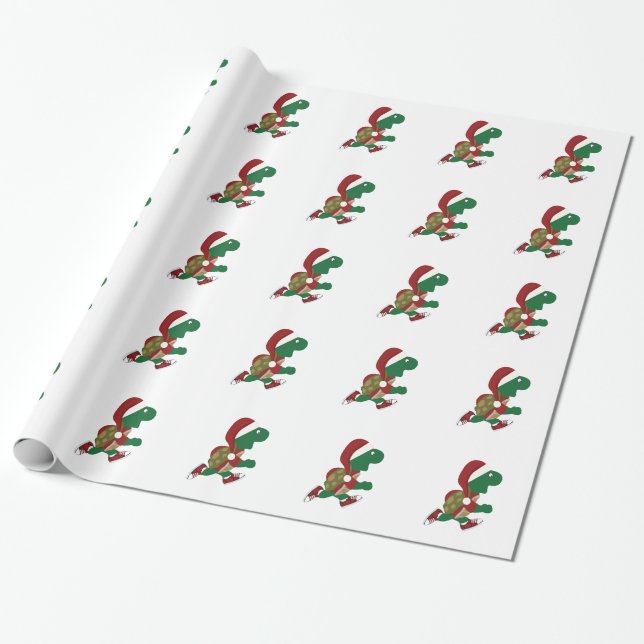 Jul Running Turtle Presentpapper (Utrullad)