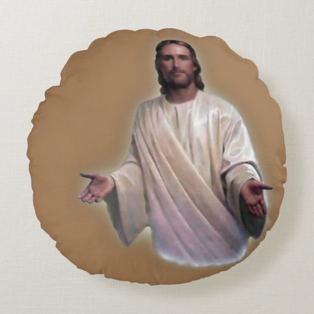Jul runt kuddfodral, Jesus Kristus Rund Kudde (Framsidan)