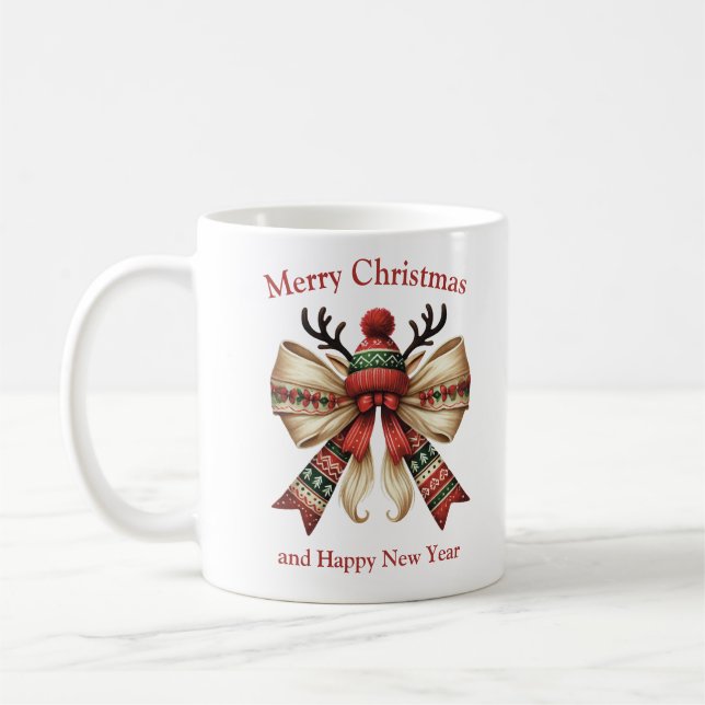 Jul rustic båge med älvor hatt renar kaffemugg (Vänster)