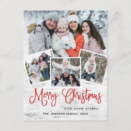 Jul Rustic Birch 4 PHOTO Hälsning Helgdag Vykort