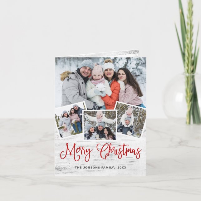 Jul Rustic Birch Bark 4 PHOTO Hälsning Helgkort (Framsida)