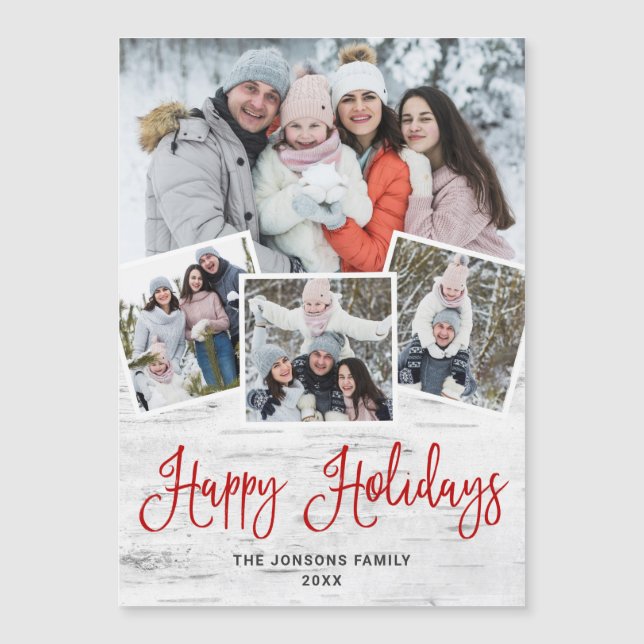 Jul: Rustic Birch Bark 4 PHOTO Magnetic Card (Framsida)