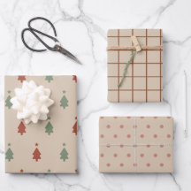 Jul: Rustic Boho Mönster Gift Wrap
