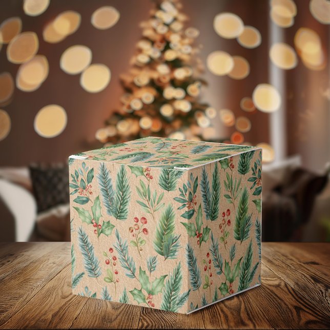 Jul Rustic Kraft Blommigt Gift Box Presentaskar (Skapare uppladdad)