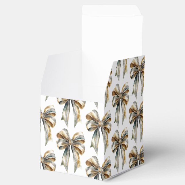 Jul Rustic White Grönt Guld Bow Presentaskar (Öppnad)