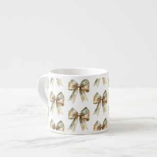 Jul Rustic White Grönt Guld Bows Espressomugg