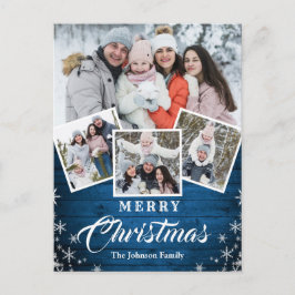 Jul Rustic Wood 4 PHOTO Hälsning Helgdag Vykort