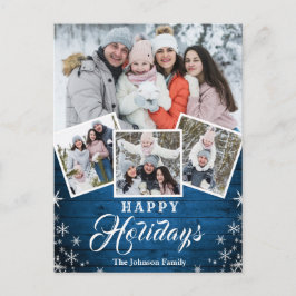 Jul Rustic Wood 4 PHOTO Hälsning Helgdag Vykort