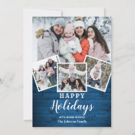 Jul Rustic Wood 4 PHOTO Hälsning Julkort