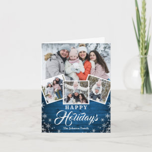 Jul Rustic Wood 4 PHOTO Hälsning QR-kod Helgkort