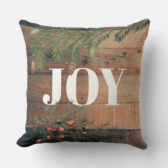 Jul Rustic Wood Joy Kudde (Framsida)