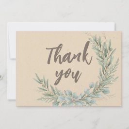 Jul Rustik Grönskande Krans Baby Shower Tack Kort