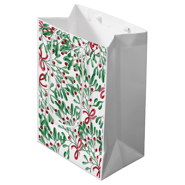 Jul Rustik Mistel Vattenfärg Handmålad (Framsidan Vinklad)