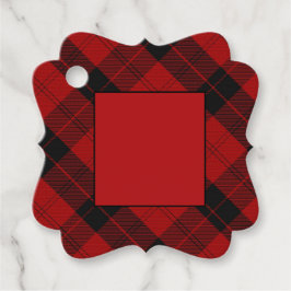 Jul-rutigt mönster Röd Buffalo Plaid Gåvor Etiketter