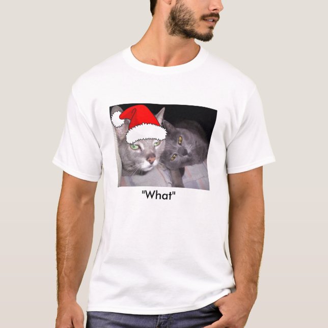 Jul ryska Blue Grått Cats Tee (Framsida)