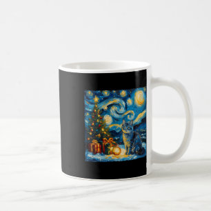 Jul - ryskt blått katt Art Van Gogh's stjärna Kaffemugg